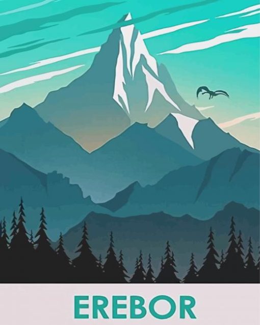 Erebor Lonely Mountain Poster Diamond Painting