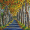 Fall Alley Trees Diamond Painting