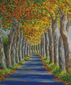 Fall Alley Trees Diamond Painting