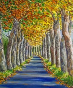 Fall Alley Trees Diamond Painting