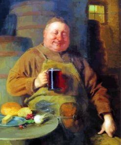 Fat Man Drinking Art Diamond Painting