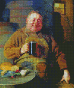 Fat Man Drinking Art Diamond Painting