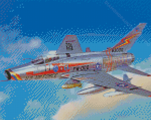 Flying F100 Super Sabre Diamond Painting