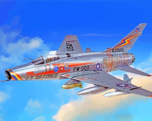 Flying F100 Super Sabre Diamond Painting