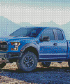 Ford Raptor Blue Car Diamond Painting