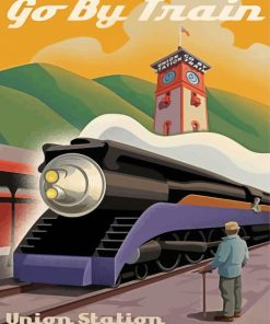 Go By Train Poster Diamond Painting