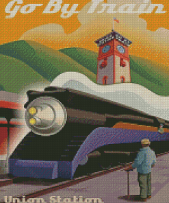 Go By Train Poster Diamond Painting