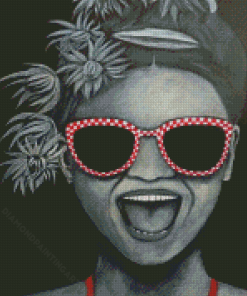 Black And White Funny Girl Diamond Painting