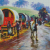 Gypsy Horse Wagon Art Diamond Painting