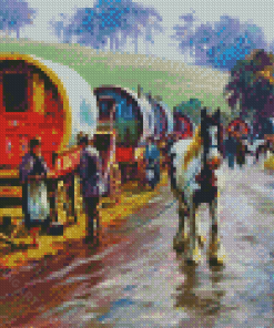 Gypsy Horse Wagon Art Diamond Painting