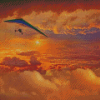 Hang Gliding Above Clouds Diamond Painting