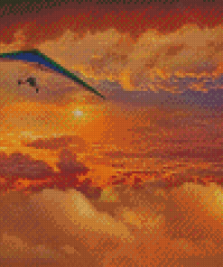 Hang Gliding Above Clouds Diamond Painting