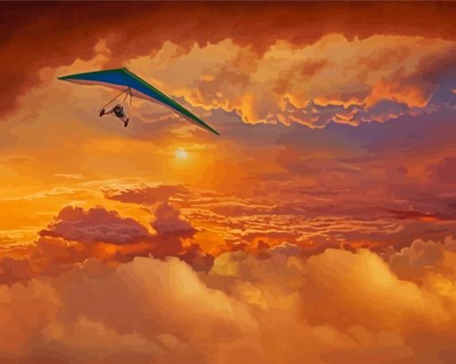 Hang Gliding Above Clouds Diamond Painting