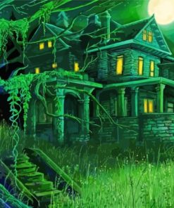 Haunted Property In Moonlight Art Diamond Painting