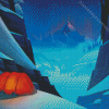 Camping In Snow Diamond Painting