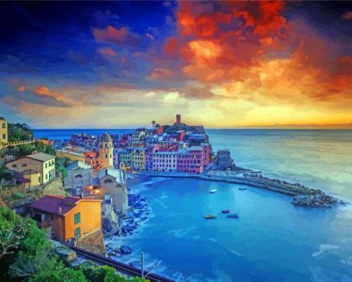 Italy Porto Venere At Sunset Diamond Painting