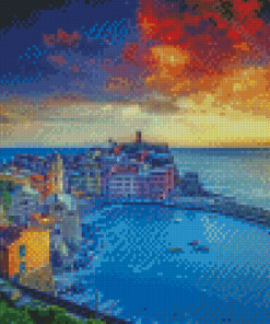 Italy Porto Venere At Sunset Diamond Painting