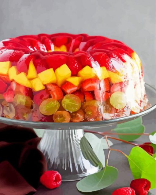 Jello Fruits Cake Diamond Painting