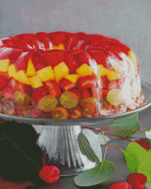 Jello Fruits Cake Diamond Painting