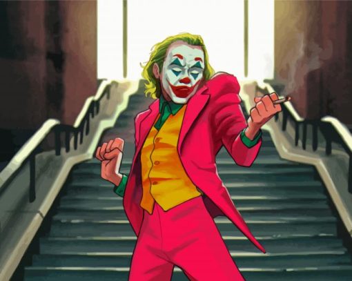 Joker Smoking And Dancing On Stairs Diamond Painting