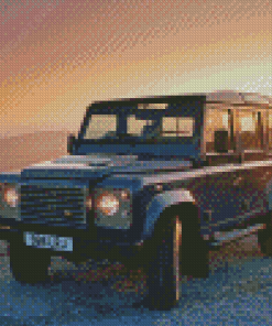 Land Rover Defender At Sunset Diamond Painting