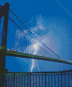 Lightning At Verrazzano Narrows Bridge Diamond Painting