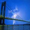 Lightning At Verrazzano Narrows Bridge Diamond Painting