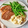 Meatloaf With Green Beans And Potato Cream Diamond Painting