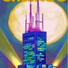 Moonlight Sears Tower Chicago Diamond Painting