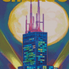 Moonlight Sears Tower Chicago Diamond Painting