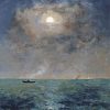 Moonlit Seascape By Alfred Stevens Diamond Painting