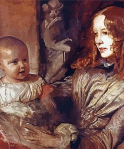 Mrs Elizabeth Young Mitchell And Her Baby By Alfred Stevens Diamond Painting