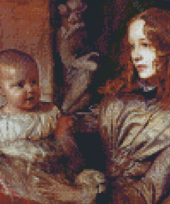 Mrs Elizabeth Young Mitchell And Her Baby By Alfred Stevens Diamond Painting