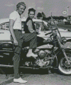 Myra Gale Brown On A Motorcycle Diamond Painting