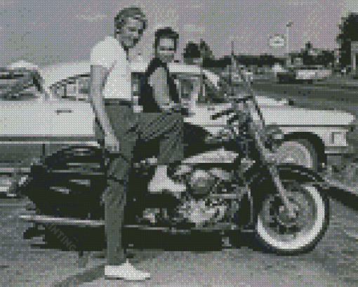 Myra Gale Brown On A Motorcycle Diamond Painting