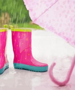 Pink Rain Boots Diamond Painting