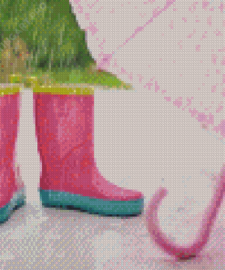 Pink Rain Boots Diamond Painting