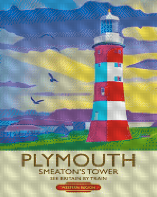 Plymouth Smeatons Tower Poster Diamond Painting