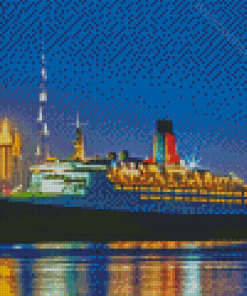 Queen Elizabeth Cruise Ship Diamond Painting