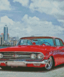 Red Chevrolet Imapala Car Diamond Painting