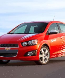 Red Chevrolet Sonic Car Diamond Painting