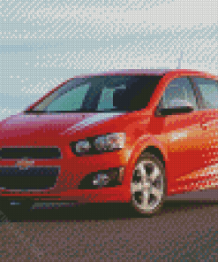 Red Chevrolet Sonic Car Diamond Painting