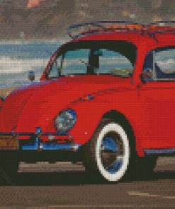 Red Volkswagen Diamond Painting