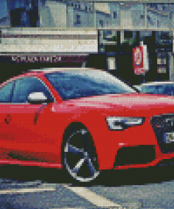 Red Audi Rs5 In The Street Diamond Painting