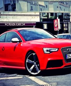 Red Audi Rs5 In The Street Diamond Painting