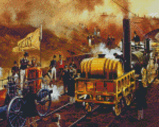 Retro Stephenson Rocket Diamond Painting