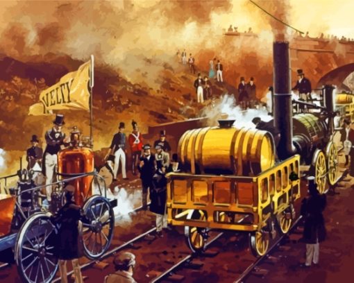 Retro Stephenson Rocket Diamond Painting