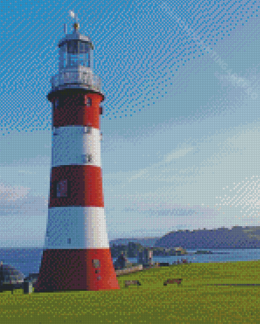 Smeatons Tower Plymouth Hoe Park Diamond Painting