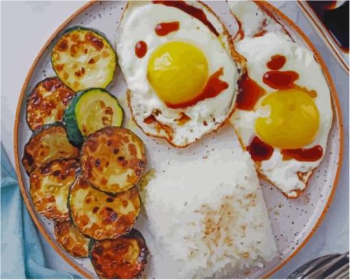 Soy Sauce Fried Egg Diamond Painting