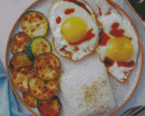 Soy Sauce Fried Egg Diamond Painting